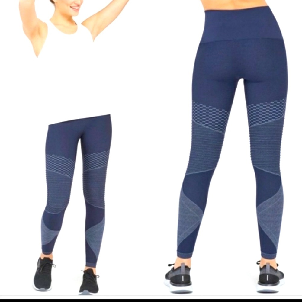 Spanx Look at Me Now seamless navy moto leggings M